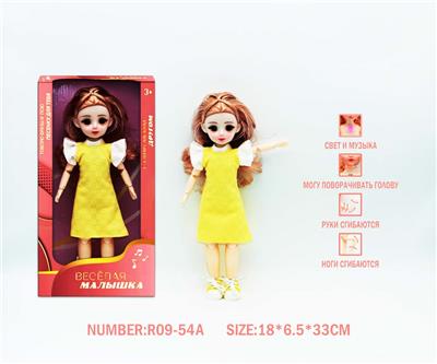 12寸3D眼15关节实身俄文音乐灯光芭比娃娃 - OBL10265817