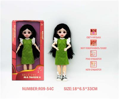12寸3D眼15关节实身俄文音乐灯光芭比娃娃 - OBL10265819