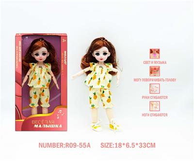 12寸3D眼15关节实身俄文音乐灯光芭比娃娃 - OBL10265820