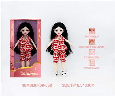 12寸3D眼15关节实身俄文音乐灯光芭比娃娃 - OBL10265823