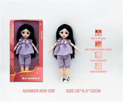 12寸3D眼15关节实身俄文音乐灯光芭比娃娃 - OBL10265824