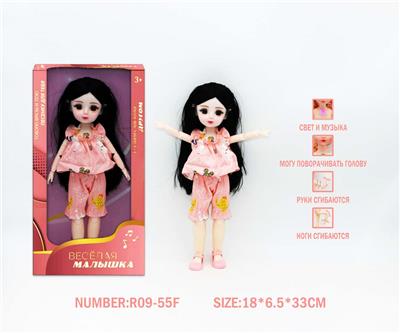 12寸3D眼15关节实身俄文音乐灯光芭比娃娃 - OBL10265825