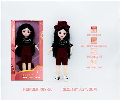 12寸3D眼15关节实身俄文音乐灯光芭比娃娃 - OBL10265826