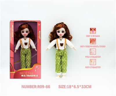 12寸3D眼15关节实身俄文音乐灯光芭比娃娃 - OBL10265840