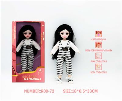 12寸3D眼15关节实身俄文音乐灯光芭比娃娃 - OBL10265846