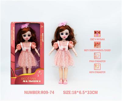 12寸3D眼15关节实身俄文音乐灯光芭比娃娃 - OBL10265848