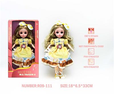 12寸3D眼15关节实身俄文音乐灯光芭比娃娃 - OBL10265866