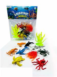 海洋动物（8只“5-7”厘米长实心海洋动物配海带，海草） - OBL10297955