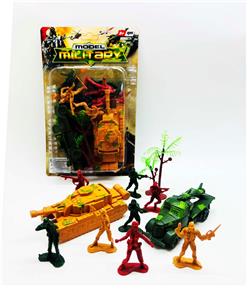 军事套装（8只4.5厘米高士兵配坦克，导弹车，树） - OBL10297983