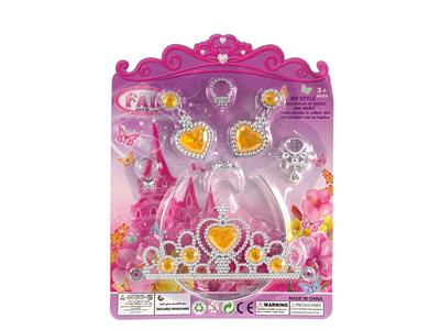 吸塑配件大皇冠+耳环+小项链3款饰品多色随机 - OBL10303152