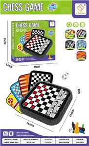 5合1棋
 国际象棋+中国跳棋+黄四仔+西洋+蛇棋32粒黑棋子+20粒红棋子+16粒白棋子+黄蓝绿棋子各4粒+2个骰子 - OBL10321845