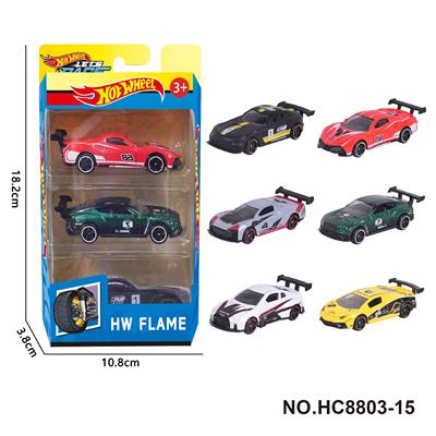 1:64风火轮6款合金车3只装（赛车，跑车） - OBL10327455