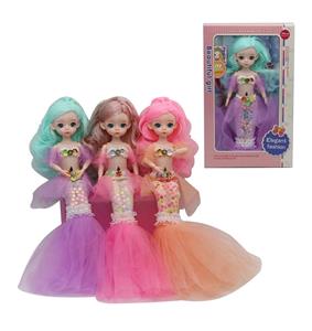 12寸3D12关节实身真眼珠美人鱼装芭比公主带吸塑配件 - OBL10329012