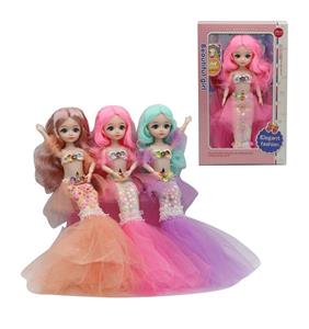 12寸3D12关节实身真眼珠美人鱼装芭比公主带吸塑配件 - OBL10329013