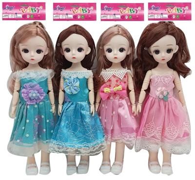 新款3D真眼珠12寸实身12关节时尚美少女娃娃四款混装 - OBL10329018