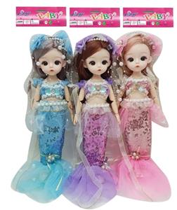 新款3D真眼珠12实身12关节时尚美人鱼少女娃娃三款混装 - OBL10329020