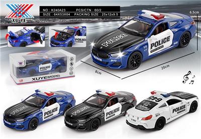 1:24 合金模型 宝马警车 四开们 回力灯光音乐（1只装） - OBL10332540