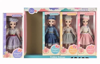 12寸关节灯光音乐4D眨眼芭比娃娃4PCS - OBL10334386