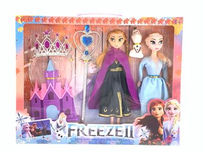 冰雪奇缘公主二代2个11寸实身娃娃城堡 - OBL10334567
