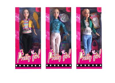 11.5寸实身活手时装芭比带梳子、行李箱、手提包、项链配件 3款混装 - OBL10334846
