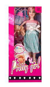 11.5寸实身活手时装短裙孕妇芭比带奶瓶、婴儿配件 - OBL10334854