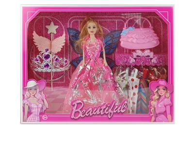 新款2025年11.5寸实身活手时尚公主裙芭比带包包皇冠5款吊裙 - OBL10334952