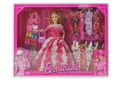 新款2025年11.5寸9关节实身婚纱大裙芭比带手环手提包鞋子镜子梳子10款吊裙 - OBL10334953