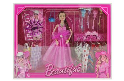 新款2025年11.5寸9关节实身公主时装长辫芭比带手环项链耳环太阳花照相机气球7款吊裙 - OBL10334958