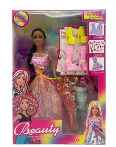 新款2025年11.5寸实身公主大裙长辫公主芭比带鞋子3套吊裙 - OBL10334970