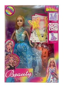 新款2025年11.5寸实身时尚公主大裙公主芭比带蝴蝶棒3套吊裙 - OBL10334971