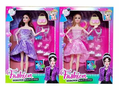 新款2025年11.5寸9关节实身婚纱大裙公主芭比带照相机手环鞋子项链等饰品两款随机混装 - OBL10334979