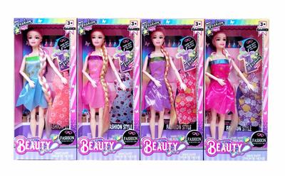 新款2025年11.5寸9关节实身时尚短裙长辫公主芭比带1套吊裙四款随机混装 - OBL10334984