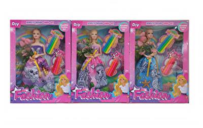 新款2025年11.5寸9关节实身时尚公主裙芭比手捧鲜花带彩笔三款随机混装 - OBL10334987