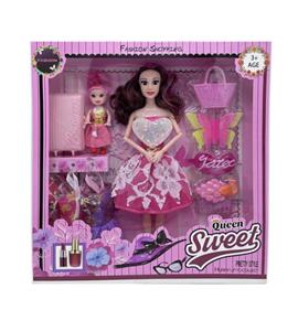 新款2025年11.5寸9关节实身时尚爱心短裙公主芭比带3.5寸小女孩旅行箱手提篮蝴蝶3款吊裙等 - OBL10335011