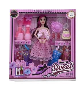 新款2025年11.5寸9关节实身时尚蝴蝶短裙公主芭比带蝴蝶头饰花瓶鞋子包包项链6款吊裙 - OBL10335012