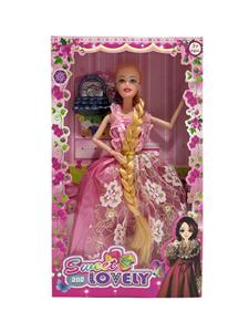 新款2025年11.5寸9关节实身婚纱大裙长辫公主芭比带包包 - OBL10335049