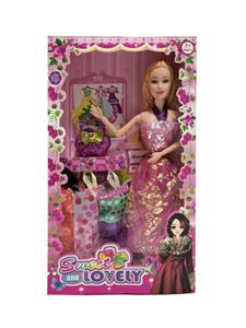 新款2025年11.5寸9关节实身晚礼服公主芭比带包包3款吊裙 - OBL10335050