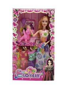 新款2025年11.5寸9关节实身时尚长裙公主芭比带气球小熊3款吊裙 - OBL10335051