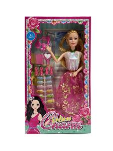 新款2025年11.5寸9关节实身时尚长裙芭比带梳子镜子鞋子指甲盖 - OBL10335053