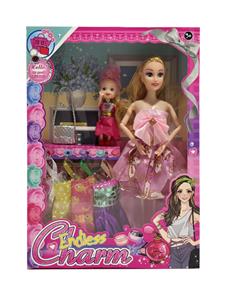 新款2025年11.5寸9关节实身公主长裙芭比带3.5寸小女孩包包4款吊裙 - OBL10335057