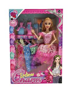 新款2025年11.5寸9关节实身时尚短裙公主芭比带花瓶气球4款吊裙 - OBL10335058