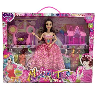 新款2025年11.5寸9关节实身公主大裙公主芭比带镜子包包城堡8款吊裙 - OBL10335060