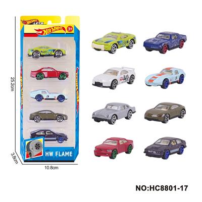 1:64风火轮8款合金车5只装（赛车，跑车，肌肉车） - OBL10335087
