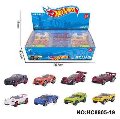 8款1:64风火轮合金车赛车跑车24只装展示盒 - OBL10335104