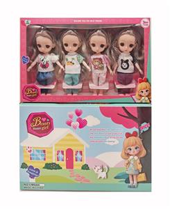 6寸3D眼瞳12关节实身时尚娃娃4款混装 - OBL10335712