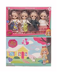 6寸3D眼瞳12关节实身时尚娃娃4款混装 - OBL10335713