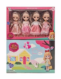 6寸3D眼瞳12关节实身时尚娃娃4款混装 - OBL10335716