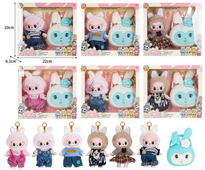 7寸全身搪胶POPMART泡泡玛特LABUBU拉布布娃娃带配件 - OBL10336078