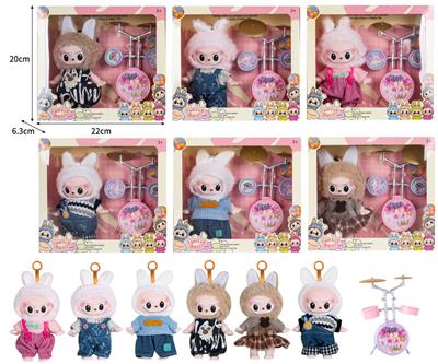 7寸全身搪胶POPMART泡泡玛特LABUBU拉布布娃娃带配件 - OBL10336081