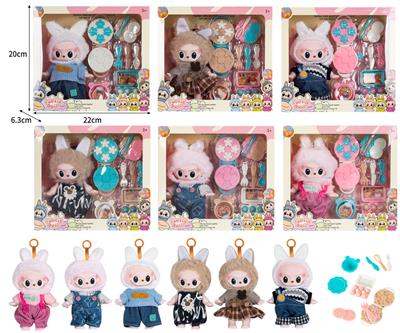 7寸全身搪胶POPMART泡泡玛特LABUBU拉布布娃娃带配件 - OBL10336082